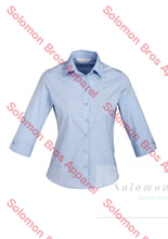 Load image into Gallery viewer, Aspect Ladies 3/4 Sleeve Blouse Blue Stripe - Solomon Brothers Apparel
