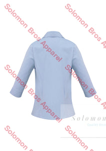 Aspect Ladies 3/4 Sleeve Blouse Blue Stripe - Solomon Brothers Apparel