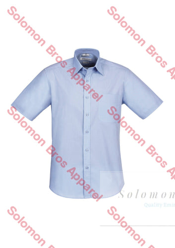 Aspect Mens Short Sleeve Shirt Blue Stripe - Solomon Brothers Apparel