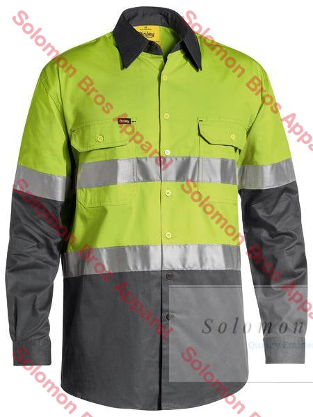 Bisley 2 Tone 3M Taped Cool Hi Vis Lightweight Shirt Long Sleeve - Solomon Brothers Apparel