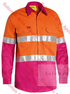 Bisley 2 Tone 3M Taped Cool Hi Vis Lightweight Shirt Long Sleeve - Solomon Brothers Apparel