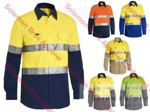 Bisley 2 Tone 3M Taped Cool Hi Vis Lightweight Shirt Long Sleeve - Solomon Brothers Apparel