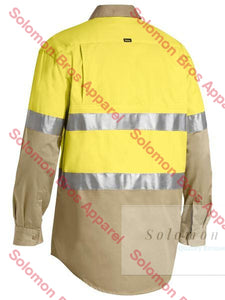 Bisley 2 Tone 3M Taped Cool Hi Vis Lightweight Shirt Long Sleeve - Solomon Brothers Apparel