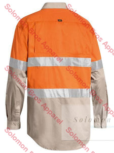 Bisley 2 Tone 3M Taped Cool Hi Vis Lightweight Shirt Long Sleeve - Solomon Brothers Apparel