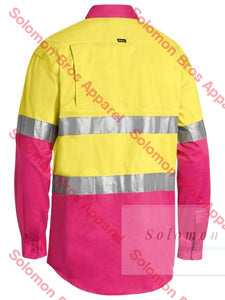 Bisley 2 Tone 3M Taped Cool Hi Vis Lightweight Shirt Long Sleeve - Solomon Brothers Apparel