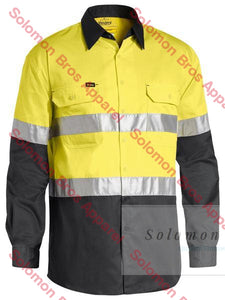 Bisley 2 Tone 3M Taped Cool Hi Vis Lightweight Shirt Long Sleeve - Solomon Brothers Apparel