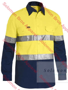 Bisley 2 Tone 3M Taped Cool Hi Vis Lightweight Shirt Long Sleeve - Solomon Brothers Apparel