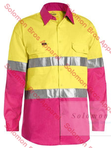 Bisley 2 Tone 3M Taped Cool Hi Vis Lightweight Shirt Long Sleeve - Solomon Brothers Apparel