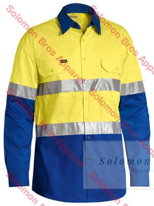 Bisley 2 Tone 3M Taped Cool Hi Vis Lightweight Shirt Long Sleeve - Solomon Brothers Apparel