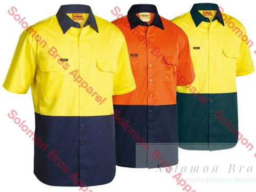 Bisley  2 Tone Cool Lightweight Drill Shirt - Short Sleeve - Solomon Brothers Apparel