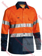 Load image into Gallery viewer, Bisley 2 Tone Hi Vis Shirt 3M Reflective Tape - Long Sleeve - Solomon Brothers Apparel
