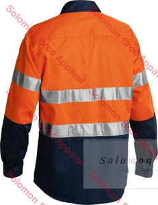 Bisley 2 Tone Hi Vis Shirt 3M Reflective Tape - Long Sleeve - Solomon Brothers Apparel