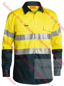 Bisley 2 Tone Hi Vis Shirt 3M Reflective Tape - Long Sleeve - Solomon Brothers Apparel