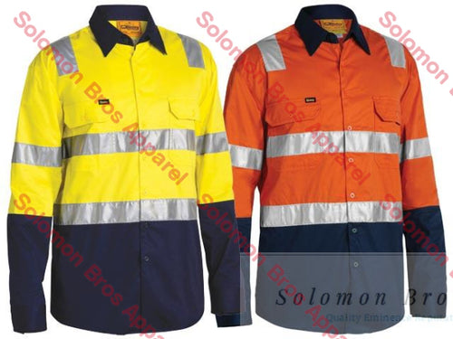 Bisley 3M Taped Cool Lightweight Hi Vis Shirt L/S With Shoulder Tape - Solomon Brothers Apparel