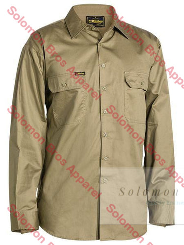 Bisley Cool Lightweight Cotton Drill Shirt L/S - Solomon Brothers Apparel