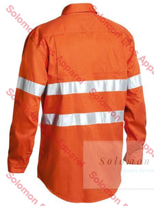 Bisley Cool Lightweight Gusset Cuff Hi Vis Mens Shirt with 3M Reflective Tape - Long Sleeve - Solomon Brothers Apparel