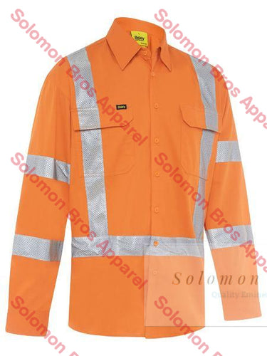 Bisley  Taped X Back Cool Lightweight Hi Vis Drill Shirt - Solomon Brothers Apparel