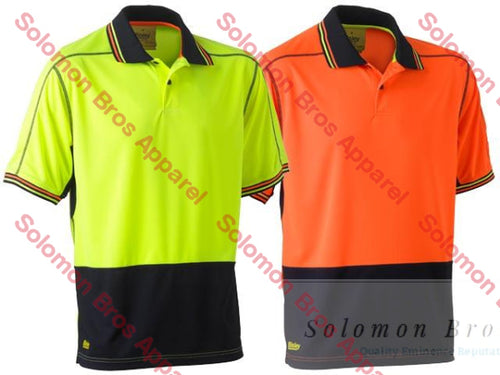 Bisley Two Tone Hi Vis Polyester Mesh Short Sleeve Polo Shirt - Solomon Brothers Apparel