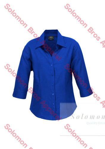 Haven Ladies 3/4 Sleeve Blouse Electric Blue - Solomon Brothers Apparel