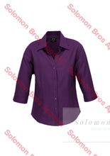 Load image into Gallery viewer, Haven Ladies 3/4 Sleeve Blouse Grape - Solomon Brothers Apparel
