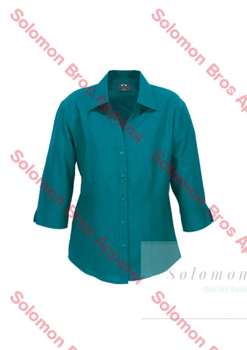 Haven Ladies 3/4 Sleeve Blouse Teal - Solomon Brothers Apparel