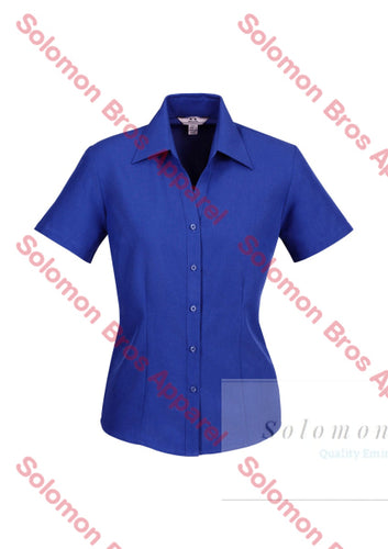 Haven Ladies Short Sleeve Blouse Electric Blue - Solomon Brothers Apparel