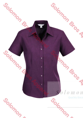 Haven Ladies Short Sleeve Blouse Grape - Solomon Brothers Apparel