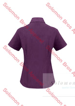 Load image into Gallery viewer, Haven Ladies Short Sleeve Blouse Grape - Solomon Brothers Apparel
