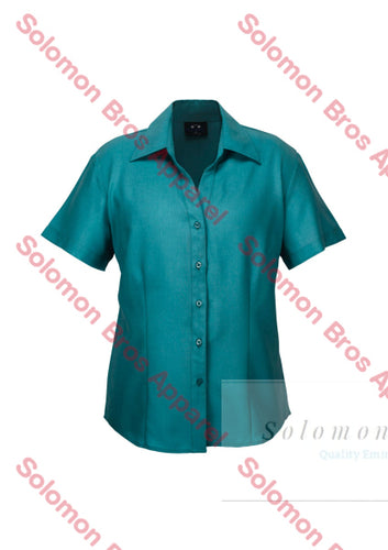 Haven Ladies Short Sleeve Blouse Teal - Solomon Brothers Apparel