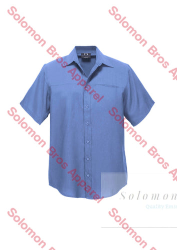 Haven Mens Short Sleeve Shirt Mid Blue - Solomon Brothers Apparel