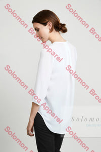 Laura Ladies 3/4 Sleeve Longline Blouse - Solomon Brothers Apparel