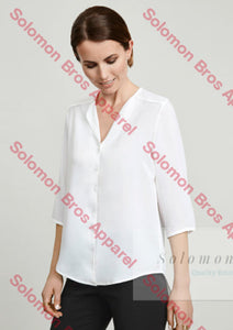 Laura Ladies 3/4 Sleeve Longline Blouse - Solomon Brothers Apparel