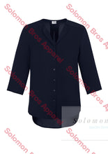 Load image into Gallery viewer, Laura Ladies 3/4 Sleeve Longline Blouse Ink / 6 Corporate Shirt
