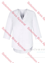 Load image into Gallery viewer, Laura Ladies 3/4 Sleeve Longline Blouse - Solomon Brothers Apparel
