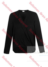 Load image into Gallery viewer, Laura Ladies Long Sleeve Hi-Lo Blouse - Solomon Brothers Apparel
