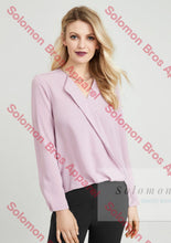 Load image into Gallery viewer, Laura Ladies Long Sleeve Hi-Lo Blouse - Solomon Brothers Apparel
