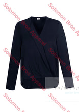 Load image into Gallery viewer, Laura Ladies Long Sleeve Hi-Lo Blouse Ink / 6 Corporate Shirt
