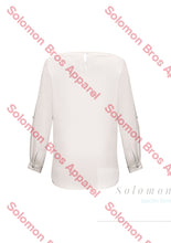 Load image into Gallery viewer, Megan Ladies Boatneck Long Sleeve Blouse - Solomon Brothers Apparel
