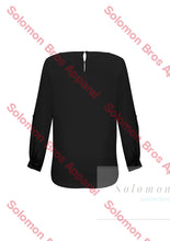 Load image into Gallery viewer, Megan Ladies Boatneck Long Sleeve Blouse - Solomon Brothers Apparel
