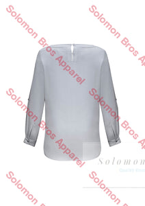 Megan Ladies Boatneck Long Sleeve Blouse - Solomon Brothers Apparel