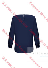 Load image into Gallery viewer, Megan Ladies Boatneck Long Sleeve Blouse - Solomon Brothers Apparel
