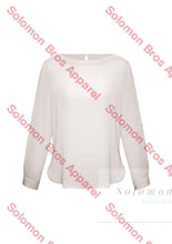 Load image into Gallery viewer, Megan Ladies Boatneck Long Sleeve Blouse - Solomon Brothers Apparel
