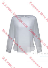 Load image into Gallery viewer, Megan Ladies Boatneck Long Sleeve Blouse - Solomon Brothers Apparel
