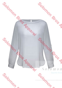 Megan Ladies Boatneck Long Sleeve Blouse - Solomon Brothers Apparel