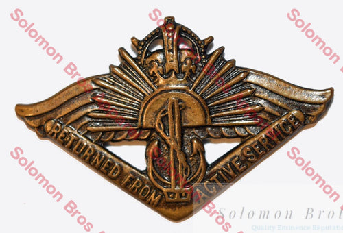 Returned From Active Service Badge ( Current, WWI & WWII ) - Solomon Brothers Apparel