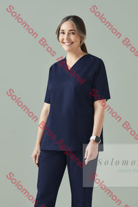 Womens Cotton Rich V-Neck Scrub Top Health & Beauty