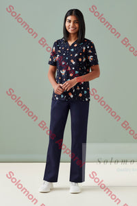 Womens Printed Scrub Top - Solomon Brothers Apparel